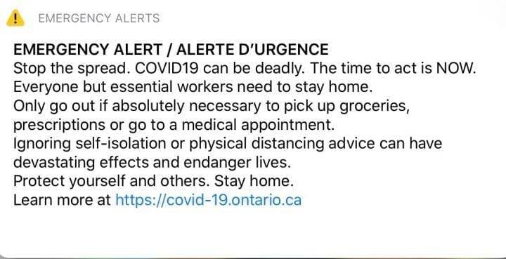 Coronavirus: Ontario issues 2nd COVID-19 emergency alert
